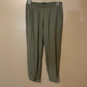 Olive green jogger pants